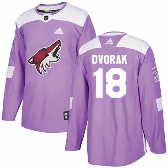 Mens Adidas Arizona Coyotes 18 Christian Dvorak Authentic Purple Fights Cancer Practice NHL Jersey Mens Adidas Arizona Coyotes 18 Christian Dvorak Authentic Purple Fights Cancer Practice NHL Jersey