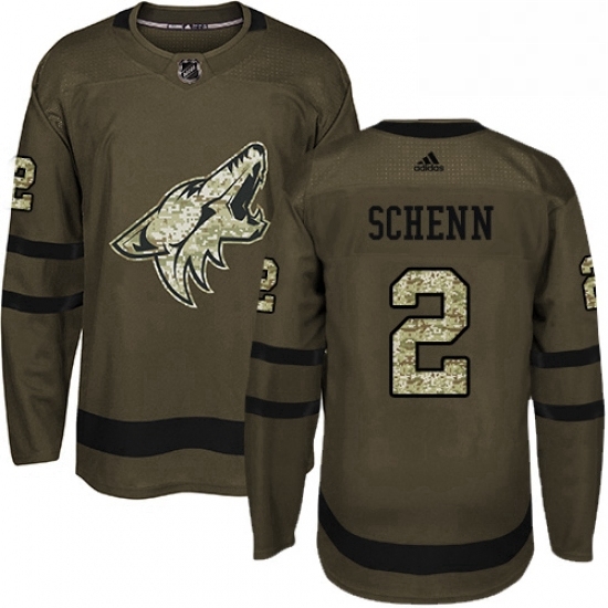 Mens Adidas Arizona Coyotes 2 Luke Schenn Premier Green Salute to Service NHL Jersey Mens Adidas Arizona Coyotes 2 Luke Schenn Premier Green Salute to Service NHL Jersey