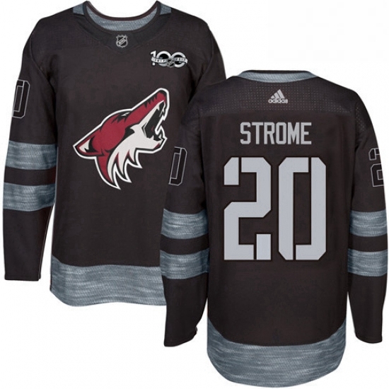 Mens Adidas Arizona Coyotes 20 Dylan Strome Premier Black 1917 2017 100th Anniversary NHL Jersey Mens Adidas Arizona Coyotes 20 Dylan Strome Premier Black 1917 2017 100th Anniversary NHL Jersey