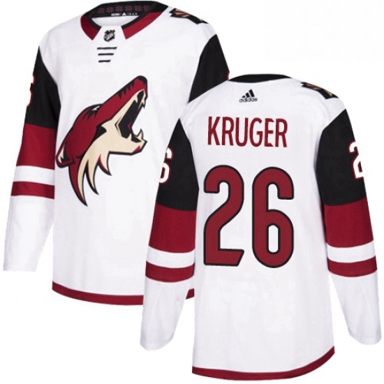 Mens Adidas Arizona Coyotes 26 Marcus Kruger Authentic White Away NHL Jersey Mens Adidas Arizona Coyotes 26 Marcus Kruger Authentic White Away NHL Jersey