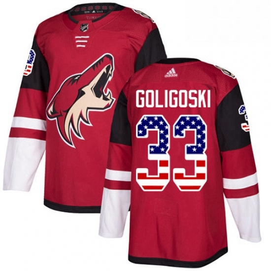Mens Adidas Arizona Coyotes 33 Alex Goligoski Authentic Red USA Flag Fashion NHL Jersey Mens Adidas Arizona Coyotes 33 Alex Goligoski Authentic Red USA Flag Fashion NHL Jersey