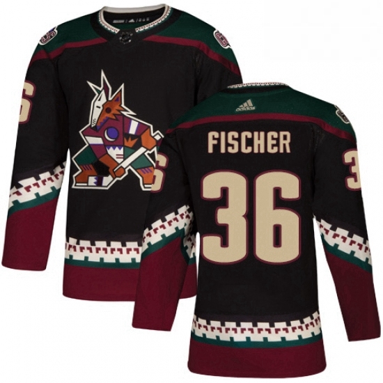 Mens Adidas Arizona Coyotes 36 Christian Fischer Premier Black Alternate NHL Jersey Mens Adidas Arizona Coyotes 36 Christian Fischer Premier Black Alternate NHL Jersey