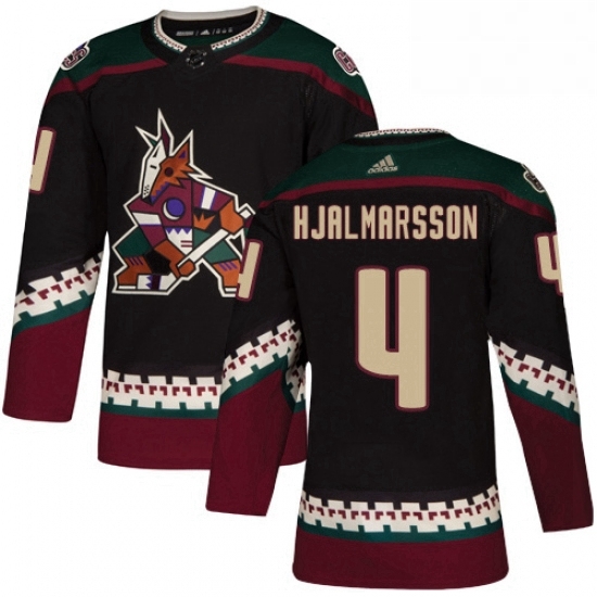 Mens Adidas Arizona Coyotes 4 Niklas Hjalmarsson Premier Black Alternate NHL Jersey Mens Adidas Arizona Coyotes 4 Niklas Hjalmarsson Premier Black Alternate NHL Jersey