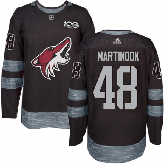 Mens Adidas Arizona Coyotes 48 Jordan Martinook Premier Black 1917 2017 100th Anniversary NHL Jersey Mens Adidas Arizona Coyotes 48 Jordan Martinook Premier Black 1917 2017 100th Anniversary NHL Jersey