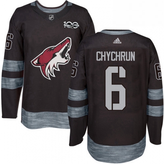 Mens Adidas Arizona Coyotes 6 Jakob Chychrun Authentic Black 1917 2017 100th Anniversary NHL Jersey Mens Adidas Arizona Coyotes 6 Jakob Chychrun Authentic Black 1917 2017 100th Anniversary NHL Jersey
