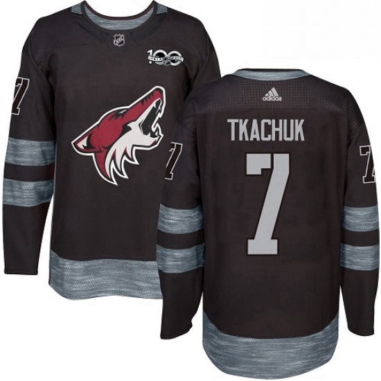 Mens Adidas Arizona Coyotes 7 Keith Tkachuk Premier Black 1917 2017 100th Anniversary NHL Jersey Mens Adidas Arizona Coyotes 7 Keith Tkachuk Premier Black 1917 2017 100th Anniversary NHL Jersey
