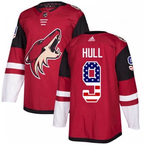Mens Adidas Arizona Coyotes 9 Bobby Hull Authentic Red USA Flag Fashion NHL Jersey Mens Adidas Arizona Coyotes 9 Bobby Hull Authentic Red USA Flag Fashion NHL Jersey