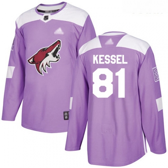 Coyotes #81 Phil Kessel Purple Authentic Fights Cancer Stitched Youth Hockey Jersey Coyotes #81 Phil Kessel Purple Authentic Fights Cancer Stitched Youth Hockey Jersey