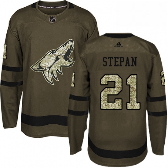 Youth Adidas Arizona Coyotes 21 Derek Stepan Premier Green Salute to Service NHL Jersey Youth Adidas Arizona Coyotes 21 Derek Stepan Premier Green Salute to Service NHL Jersey