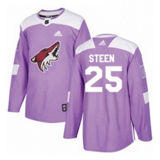 Youth Adidas Arizona Coyotes 25 Thomas Steen Authentic Purple Fights Cancer Practice NHL Jersey Youth Adidas Arizona Coyotes 25 Thomas Steen Authentic Purple Fights Cancer Practice NHL Jersey