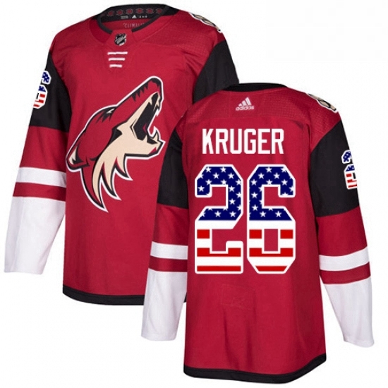 Youth Adidas Arizona Coyotes 26 Marcus Kruger Authentic Red USA Flag Fashion NHL Jersey Youth Adidas Arizona Coyotes 26 Marcus Kruger Authentic Red USA Flag Fashion NHL Jersey