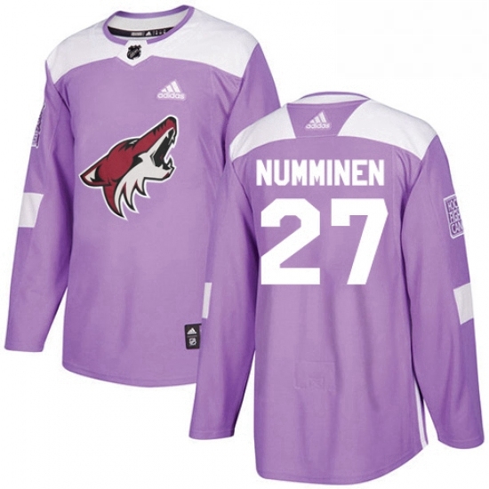 Youth Adidas Arizona Coyotes 27 Teppo Numminen Authentic Purple Fights Cancer Practice NHL Jersey Youth Adidas Arizona Coyotes 27 Teppo Numminen Authentic Purple Fights Cancer Practice NHL Jersey