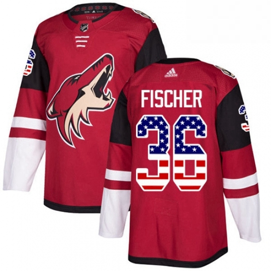 Youth Adidas Arizona Coyotes 36 Christian Fischer Authentic Red USA Flag Fashion NHL Jersey Youth Adidas Arizona Coyotes 36 Christian Fischer Authentic Red USA Flag Fashion NHL Jersey