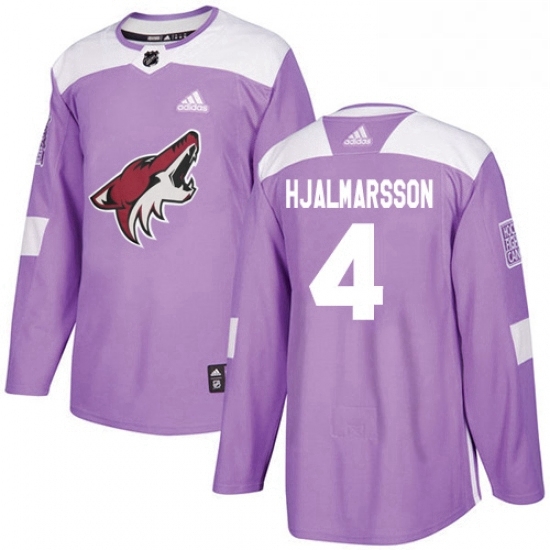 Youth Adidas Arizona Coyotes 4 Niklas Hjalmarsson Authentic Purple Fights Cancer Practice NHL Jersey Youth Adidas Arizona Coyotes 4 Niklas Hjalmarsson Authentic Purple Fights Cancer Practice NHL Jersey