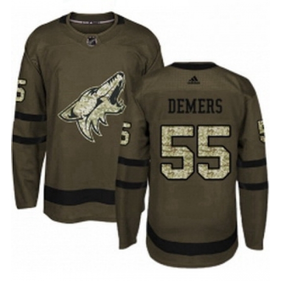Youth Adidas Arizona Coyotes 55 Jason Demers Premier Green Salute to Service NHL Jersey Youth Adidas Arizona Coyotes 55 Jason Demers Premier Green Salute to Service NHL Jersey
