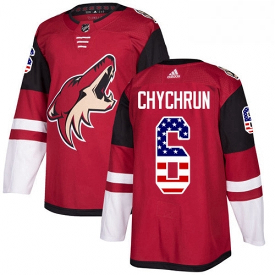 Youth Adidas Arizona Coyotes 6 Jakob Chychrun Authentic Red USA Flag Fashion NHL Jersey Youth Adidas Arizona Coyotes 6 Jakob Chychrun Authentic Red USA Flag Fashion NHL Jersey