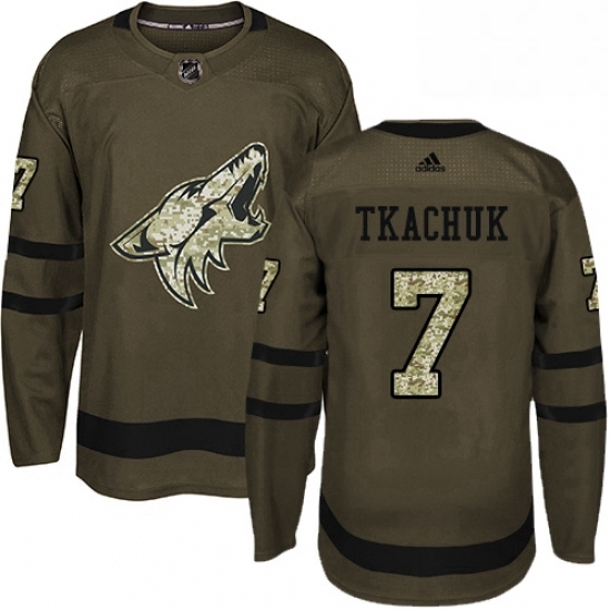 Youth Adidas Arizona Coyotes 7 Keith Tkachuk Premier Green Salute to Service NHL Jersey Youth Adidas Arizona Coyotes 7 Keith Tkachuk Premier Green Salute to Service NHL Jersey