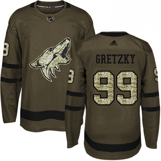 Youth Adidas Arizona Coyotes 99 Wayne Gretzky Premier Green Salute to Service NHL Jersey Youth Adidas Arizona Coyotes 99 Wayne Gretzky Premier Green Salute to Service NHL Jersey