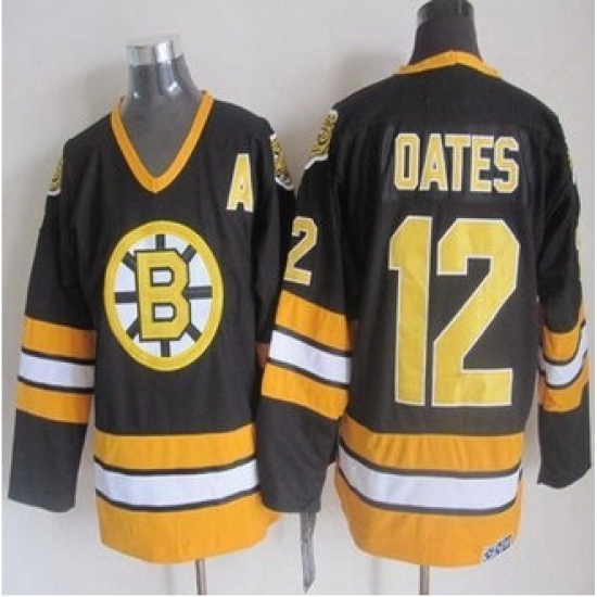 Boston Bruins #12 Adam Oates Black-Yellow CCM Throwback Stitched NHL Jersey Boston Bruins #12 Adam Oates Black-Yellow CCM Throwback Stitched NHL Jersey