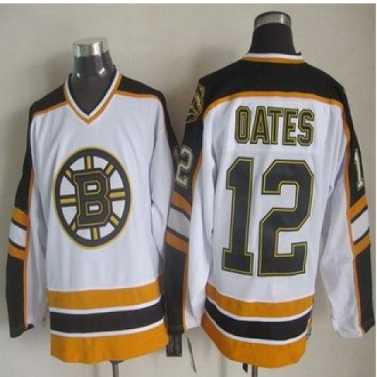 Boston Bruins #12 Adam Oates White Black CCM Throwback Stitched NHL Jersey Boston Bruins #12 Adam Oates White Black CCM Throwback Stitched NHL Jersey