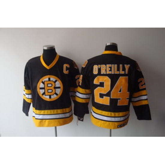 Boston Bruins 24 Terry O'Reilly Authenitc Black Jersey C patch Boston Bruins 24 Terry O'Reilly Authenitc Black Jersey C patch