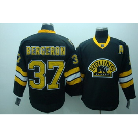 Boston Bruins 37 Patrice Bergeron Black Jerseys With A Patch Boston Bruins 37 Patrice Bergeron Black Jerseys With A Patch