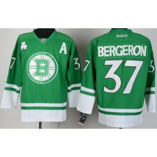 Boston Bruins 37 Patrice Bergeron Green St Patty's Day NHL Jersey Boston Bruins 37 Patrice Bergeron Green St Patty's Day NHL Jersey