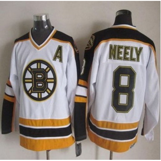 Boston Bruins #8 Cam Neely White-Black CCM Throwback Stitched NHL Jersey Boston Bruins #8 Cam Neely White-Black CCM Throwback Stitched NHL Jersey