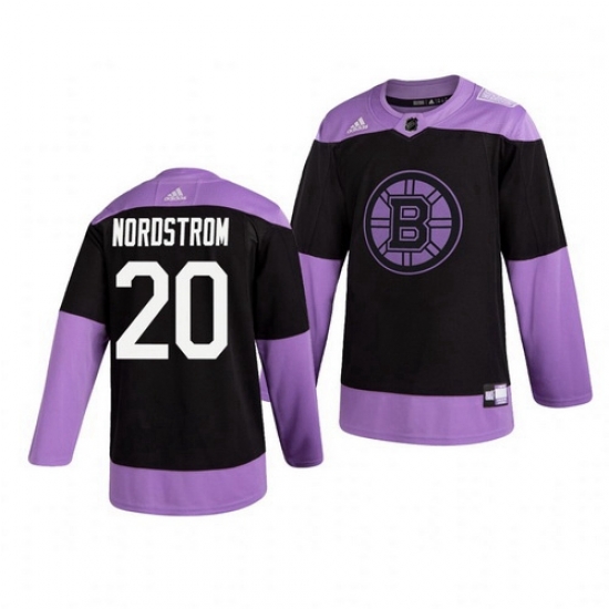 Bruins 20 Joakim Nordstrom Black Purple Hockey Fights Cancer Adidas Jersey Bruins 20 Joakim Nordstrom Black Purple Hockey Fights Cancer Adidas Jersey