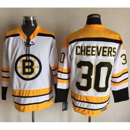 Bruins #30 Gerry Cheevers White CCM Throwback Stitched NHL Jersey Bruins #30 Gerry Cheevers White CCM Throwback Stitched NHL Jersey