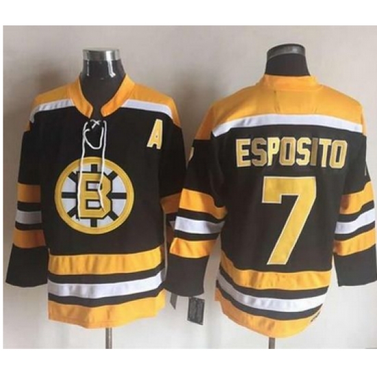 Bruins #7 Phil Esposito BlackYellow CCM Throwback New Stitched NHL Jersey Bruins #7 Phil Esposito BlackYellow CCM Throwback New Stitched NHL Jersey