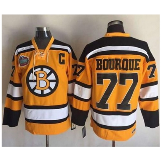 Bruins #77 Ray Bourque Yellow Winter Classic CCM Throwback Stitched NHL Jersey Bruins #77 Ray Bourque Yellow Winter Classic CCM Throwback Stitched NHL Jersey