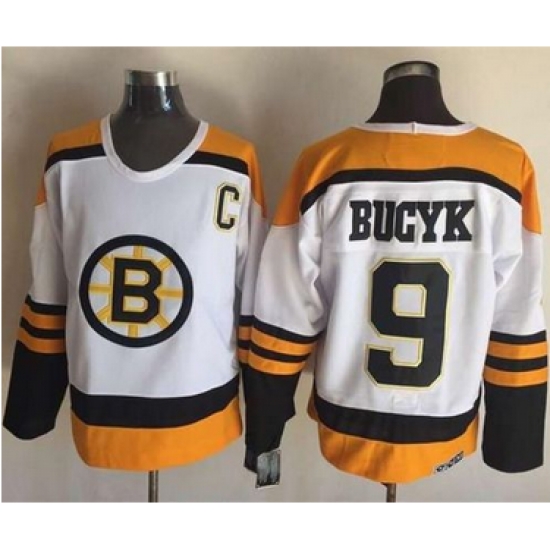 Bruins #9 Johnny Bucyk YellowWhite CCM Throwback Stitched NHL Jersey Bruins #9 Johnny Bucyk YellowWhite CCM Throwback Stitched NHL Jersey