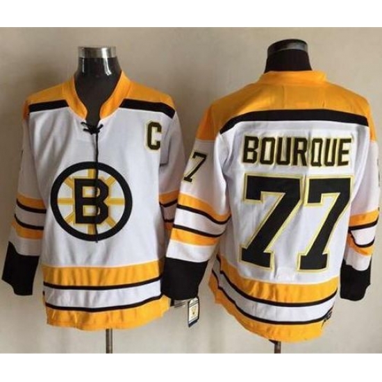 CCM Throwback Bruins #77 Ray Bourque White Stitched NHL Jersey CCM Throwback Bruins #77 Ray Bourque White Stitched NHL Jersey
