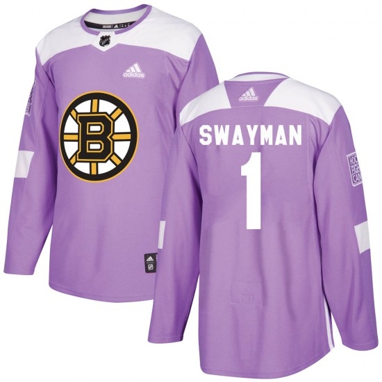 Men Boston Bruins 1 Jeremy Swayman Adidas Authentic Fights Cancer Practice Jersey Purple Men Boston Bruins 1 Jeremy Swayman Adidas Authentic Fights Cancer Practice Jersey Purple