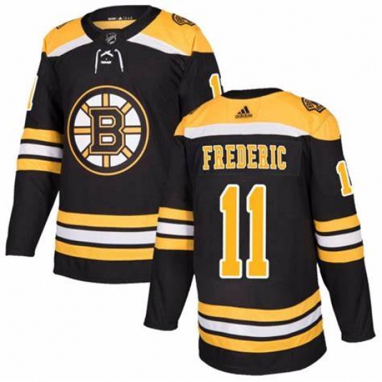 Men Boston Bruins #11 Trent Frederic Black Adidas Stitched NHL Jersey Men Boston Bruins #11 Trent Frederic Black Adidas Stitched NHL Jersey