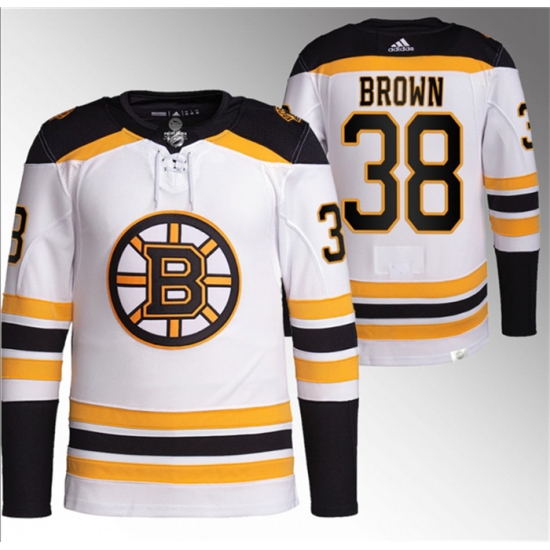 Men Boston Bruins 38 Patrick Brown White Stitched Jersey Men Boston Bruins 38 Patrick Brown White Stitched Jersey