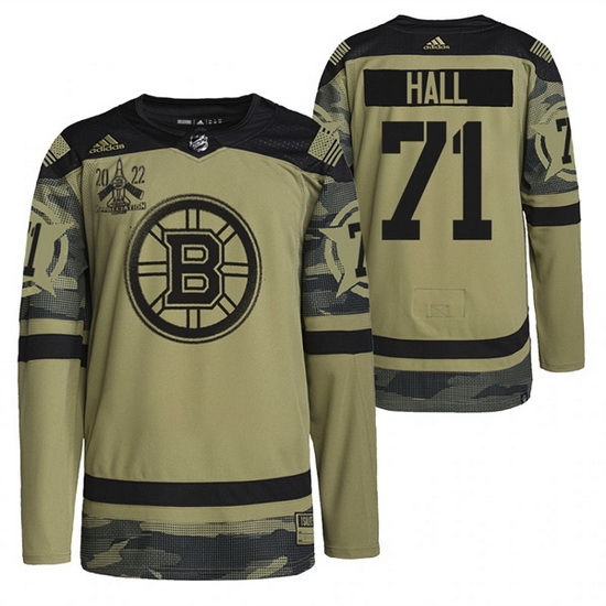 Men Boston Bruins 71 Taylor Hall 2022 Camo Military Appreciation Night Stitched jersey Men Boston Bruins 71 Taylor Hall 2022 Camo Military Appreciation Night Stitched jersey