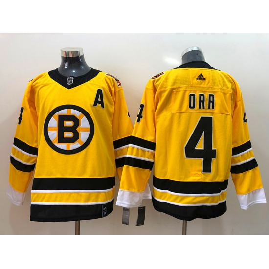 Men Boston Bruins Bobby Orr 4 Yellow 2021 Adidas Stitched NHL Jersey Men Boston Bruins Bobby Orr 4 Yellow 2021 Adidas Stitched NHL Jersey