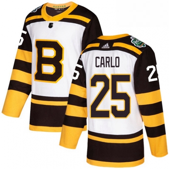 Mens Adidas Boston Bruins 25 Brandon Carlo Authentic White 2019 Winter Classic NHL Jersey Mens Adidas Boston Bruins 25 Brandon Carlo Authentic White 2019 Winter Classic NHL Jersey