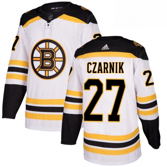 Mens Adidas Boston Bruins 27 Austin Czarnik Authentic White Away NHL Jersey Mens Adidas Boston Bruins 27 Austin Czarnik Authentic White Away NHL Jersey
