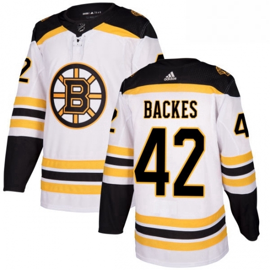 Mens Adidas Boston Bruins 42 David Backes Authentic White Away NHL Jersey Mens Adidas Boston Bruins 42 David Backes Authentic White Away NHL Jersey