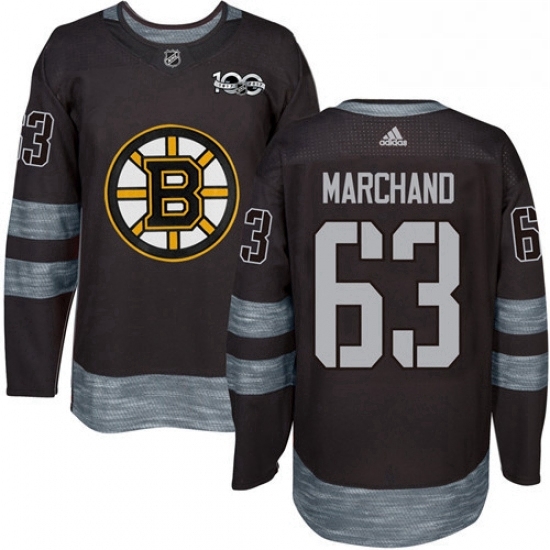 Mens Adidas Boston Bruins 63 Brad Marchand Authentic Black 1917 2017 100th Anniversary NHL Jersey Mens Adidas Boston Bruins 63 Brad Marchand Authentic Black 1917 2017 100th Anniversary NHL Jersey