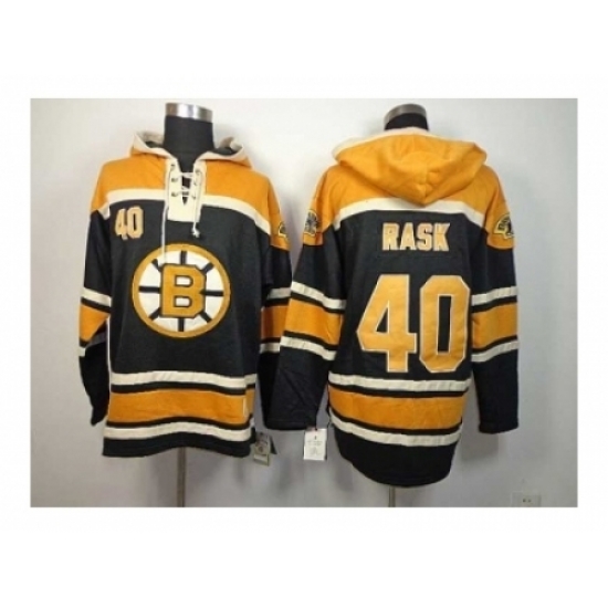 NHL Jerseys Boston Bruins #40 Rask black-yellow[pullover hooded sweatshirt]
