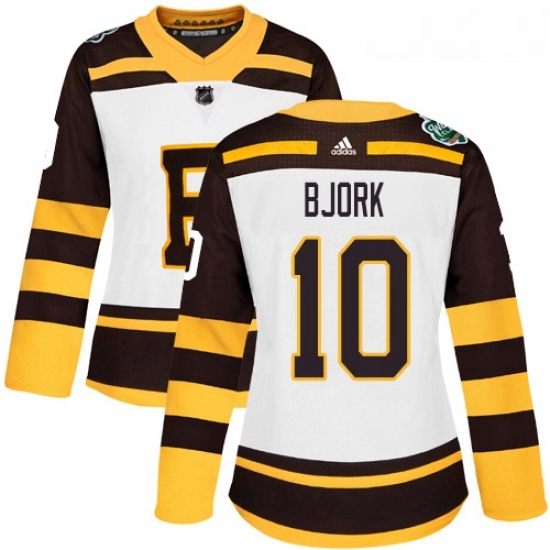 Womens Adidas Boston Bruins 10 Anders Bjork Authentic White 2019 Winter Classic NHL Jersey Womens Adidas Boston Bruins 10 Anders Bjork Authentic White 2019 Winter Classic NHL Jersey