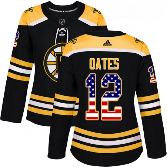 Womens Adidas Boston Bruins 12 Adam Oates Authentic Black USA Flag Fashion NHL Jersey Womens Adidas Boston Bruins 12 Adam Oates Authentic Black USA Flag Fashion NHL Jersey