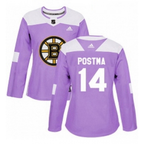 Womens Adidas Boston Bruins 14 Paul Postma Authentic Purple Fights Cancer Practice NHL Jersey Womens Adidas Boston Bruins 14 Paul Postma Authentic Purple Fights Cancer Practice NHL Jersey