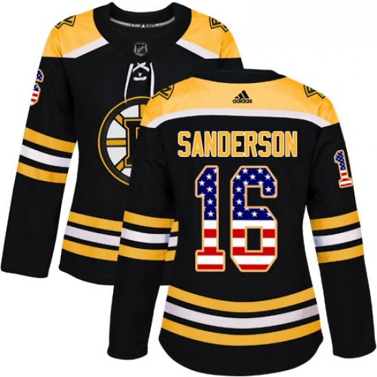 Womens Adidas Boston Bruins 16 Derek Sanderson Authentic Black USA Flag Fashion NHL Jersey Womens Adidas Boston Bruins 16 Derek Sanderson Authentic Black USA Flag Fashion NHL Jersey