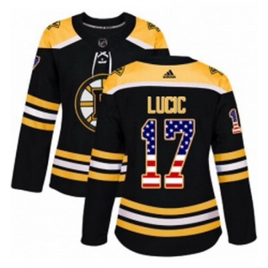 Womens Adidas Boston Bruins 17 Milan Lucic Authentic Black USA Flag Fashion NHL Jersey Womens Adidas Boston Bruins 17 Milan Lucic Authentic Black USA Flag Fashion NHL Jersey