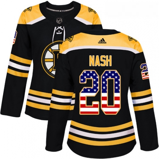 Womens Adidas Boston Bruins 20 Riley Nash Authentic Black USA Flag Fashion NHL Jersey Womens Adidas Boston Bruins 20 Riley Nash Authentic Black USA Flag Fashion NHL Jersey